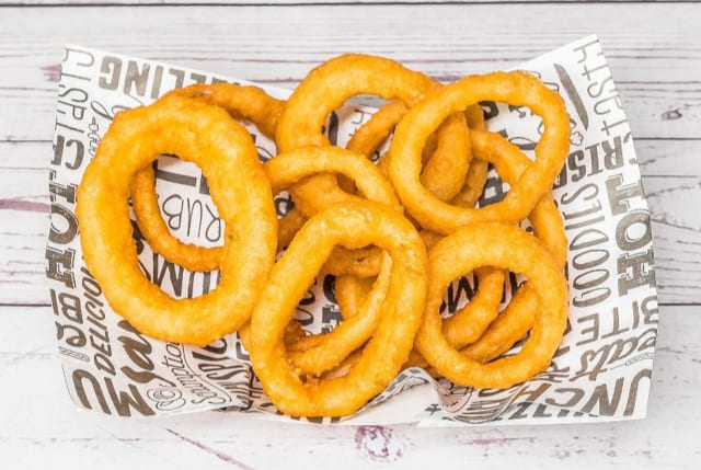 Freshly Made Onion Rings.